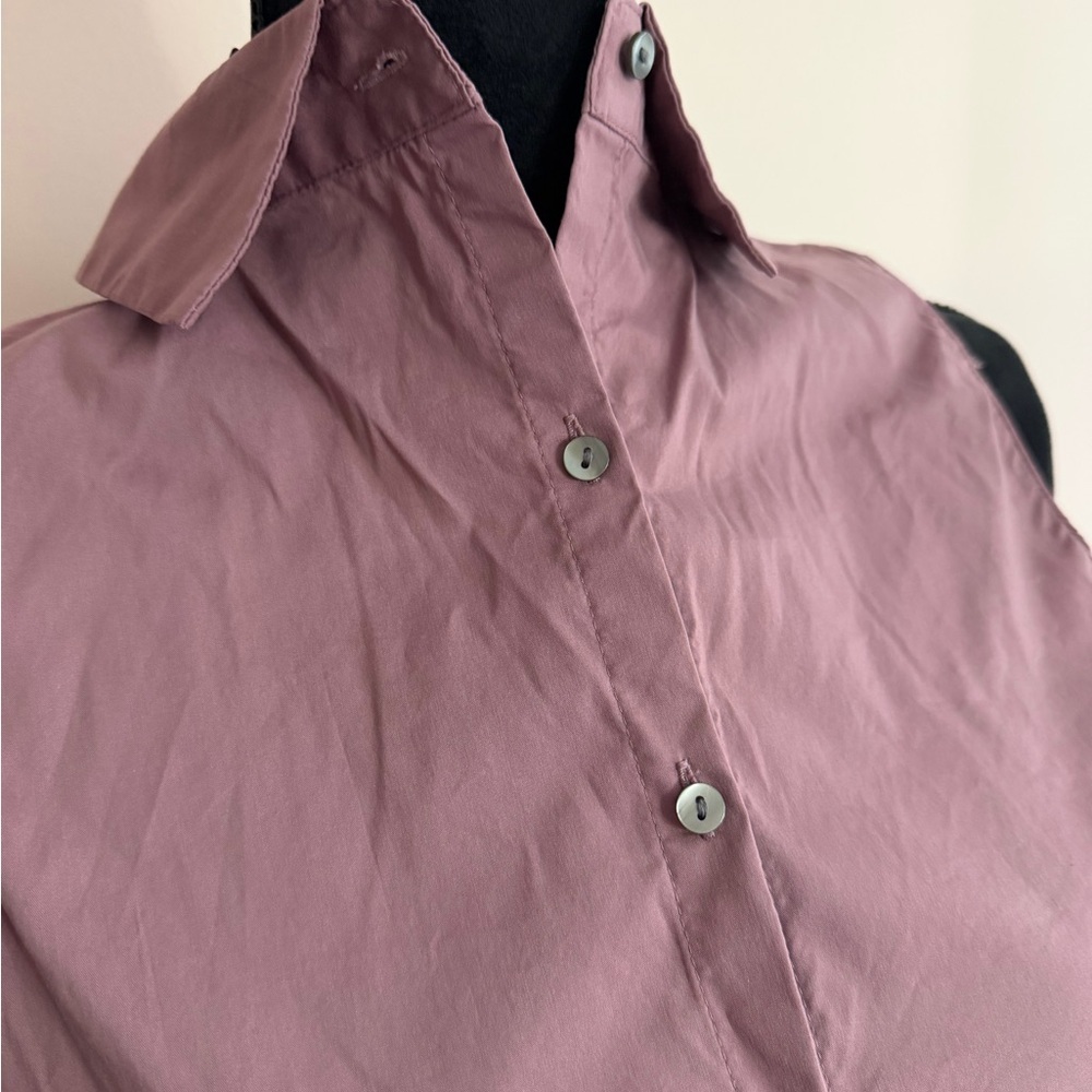 Ann Taylor Factory Mauve Sleeveless Button-Down Shirt - Picture 3 of 3